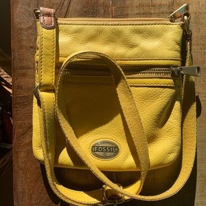 Fossil yellow satchel bag!